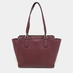 Pre Owned MICHAEL Michael Kors Burgundy Leather Dee Dee Convertible Tote