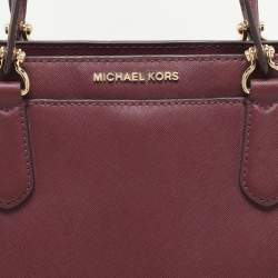 Pre Owned MICHAEL Michael Kors Burgundy Leather Dee Dee Convertible Tote