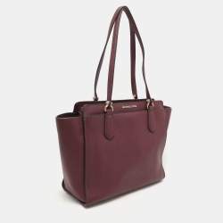 Pre Owned MICHAEL Michael Kors Burgundy Leather Dee Dee Convertible Tote