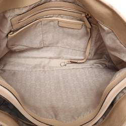 MICHAEL Michael Kors Brown Coated Canvas And Leather Jet Set Travel Tote