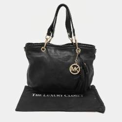 MICHAEL Michael Kors Black Leather Tassel Satchel