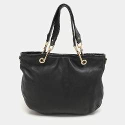 MICHAEL Michael Kors Black Leather Tassel Satchel