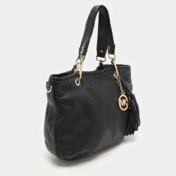 MICHAEL Michael Kors Black Leather Tassel Satchel