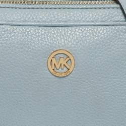 Pre Owned MICHAEL Michael Kors Pale Blue Leather Camera Shoulder Bag