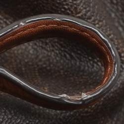 MICHAEL Michael Kors Dark Brown Signature Coated Canvas and Leather Frankie Drawstring Bucket Bag
