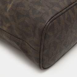 MICHAEL Michael Kors Dark Brown Signature Coated Canvas and Leather Frankie Drawstring Bucket Bag