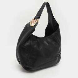 Michael Michael Kors Black Leather Fulton Hobo