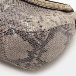 MICHAEL Michael Kors Grey Python Embossed Leather Shoulder Bag
