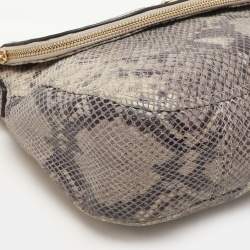 MICHAEL Michael Kors Grey Python Embossed Leather Shoulder Bag