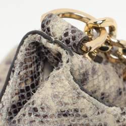 MICHAEL Michael Kors Grey Python Embossed Leather Shoulder Bag