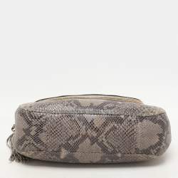MICHAEL Michael Kors Grey Python Embossed Leather Shoulder Bag