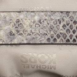 MICHAEL Michael Kors Grey Python Embossed Leather Shoulder Bag