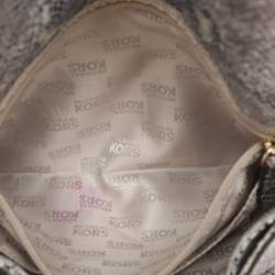 MICHAEL Michael Kors Grey Python Embossed Leather Shoulder Bag