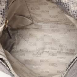 MICHAEL Michael Kors Grey Python Embossed Leather Shoulder Bag