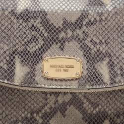 MICHAEL Michael Kors Grey Python Embossed Leather Shoulder Bag