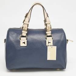 MICHAEL Michael Kors Navy Blue Leather Medium Grayson Satchel