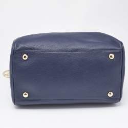 MICHAEL Michael Kors Navy Blue Leather Medium Grayson Satchel