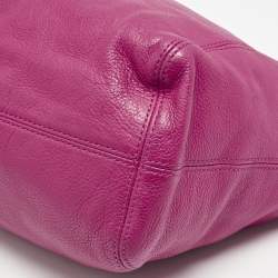 Pre Owned MICHAEL Michael Kors Magenta Leather Chain Tote