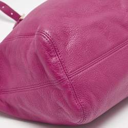 Pre Owned MICHAEL Michael Kors Magenta Leather Chain Tote