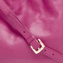 Pre Owned MICHAEL Michael Kors Magenta Leather Chain Tote