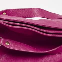 Pre Owned MICHAEL Michael Kors Magenta Leather Chain Tote