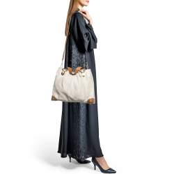 MICHAEL Michael Kors Off White/Brown Leather Shoulder Bag