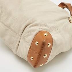 MICHAEL Michael Kors Off White/Brown Leather Shoulder Bag