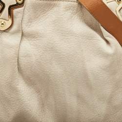 MICHAEL Michael Kors Off White/Brown Leather Shoulder Bag