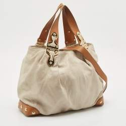 MICHAEL Michael Kors Off White/Brown Leather Shoulder Bag