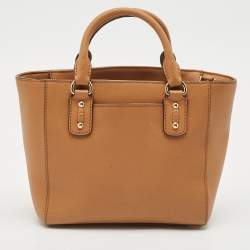 Pre Owned MICHAEL Michael Kors Brown Saffiano Leather Mini Kellen Tote