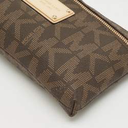 MICHAEL Michael Kors Brown Signature Coated Canvas Pochette
