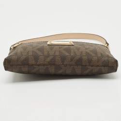 MICHAEL Michael Kors Brown Signature Coated Canvas Pochette