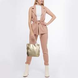 MICHAEL Michael Kors Gold Leather Jet Set Charm Chain Tote