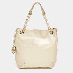 MICHAEL Michael Kors Gold Leather Jet Set Charm Chain Tote