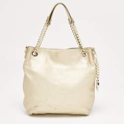 MICHAEL Michael Kors Gold Leather Jet Set Charm Chain Tote