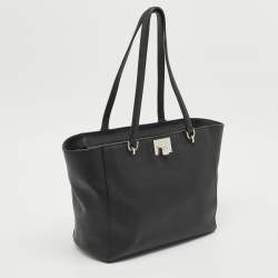Pre Owned MICHAEL Michael Kors Black Leather Tina Zip Shopper Tote