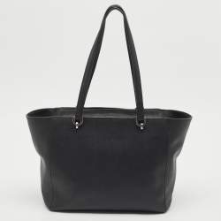 Pre Owned MICHAEL Michael Kors Black Leather Tina Zip Shopper Tote