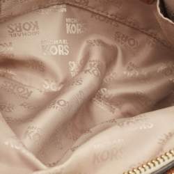 MICHAEL Michael Kors Off White Signature Coated Canvas Jet Set Travel Pochette Bag