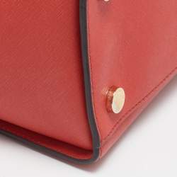 MICHAEL Michael Kors Red Saffiano Leather Large Selma Satchel