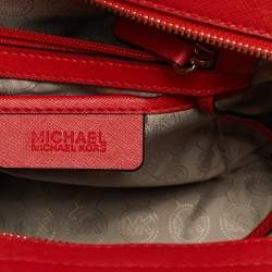 MICHAEL Michael Kors Red Saffiano Leather Large Selma Satchel