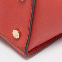 MICHAEL Michael Kors Red Saffiano Leather Large Selma Satchel