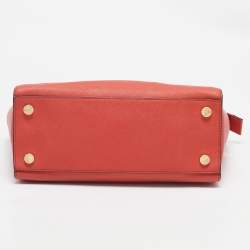 MICHAEL Michael Kors Red Saffiano Leather Large Selma Satchel