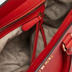 MICHAEL Michael Kors Red Saffiano Leather Large Selma Satchel