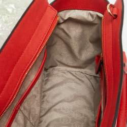MICHAEL Michael Kors Red Saffiano Leather Large Selma Satchel