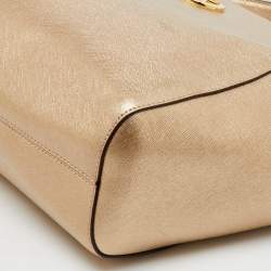 MICHAEL Michael Kors Gold Saffiano Leather Jet Set Chain Shoulder Bag