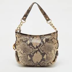 MICHAEL Michael Kors Multicolor Snakeskin Embossed Leather Hobo