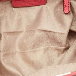 MICHAEL Michael Kors Pink Ostrich Embossed Leather Berkley Clutch