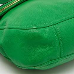 Pre Owned MICHAEL Michael Kors Green Leather Bedford Tassel Crossbody Bag