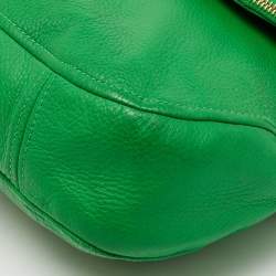 Pre Owned MICHAEL Michael Kors Green Leather Bedford Tassel Crossbody Bag