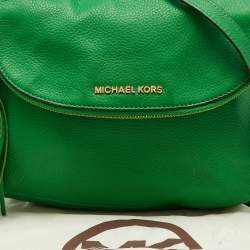 Pre Owned MICHAEL Michael Kors Green Leather Bedford Tassel Crossbody Bag